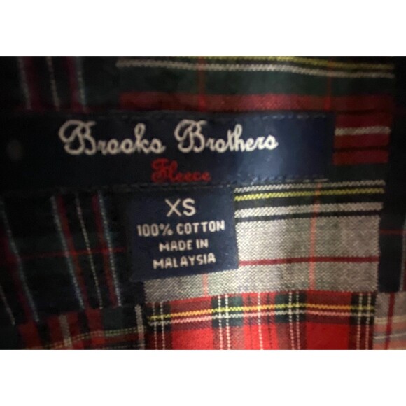 Brooks Brothers Fleece Shirt Boys XS Madras Plaid Button Down 100% Cotton - Picture 7 of 11